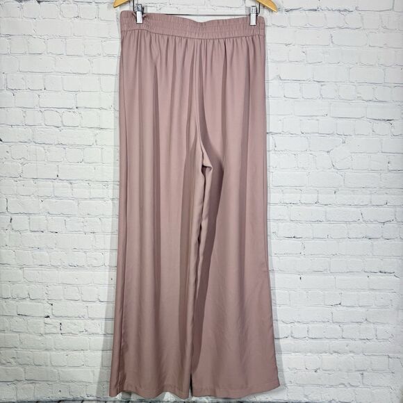 Hiute Monte Pants Women Size Large Rose Flat Wide Leg Trousure Office Preppy - Picture 3 of 9